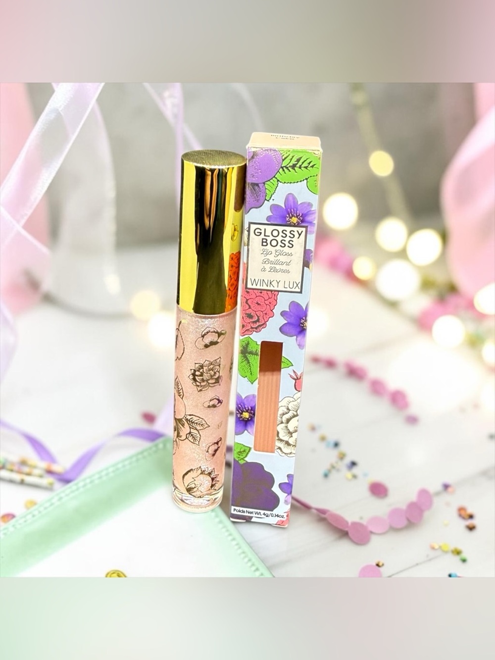 🎂WINKY LUX🎂Glossy Boss Lip Gloss in Birthday Cake/NIB